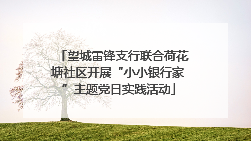 望城雷锋支行联合荷花塘社区开展“小小银行家”主题党日实践活动