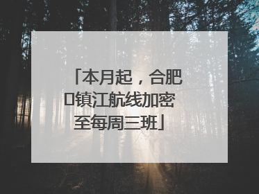 本月起，合肥⇋镇江航线加密至每周三班