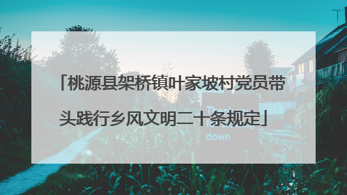 桃源县架桥镇叶家坡村党员带头践行乡风文明二十条规定