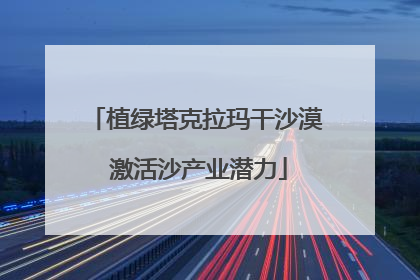 植绿塔克拉玛干沙漠 激活沙产业潜力