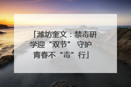 潍坊奎文：禁毒研学迎“双节” 守护青春不“毒”行