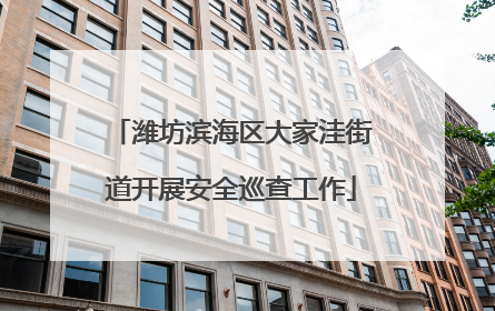 潍坊滨海区大家洼街道开展安全巡查工作