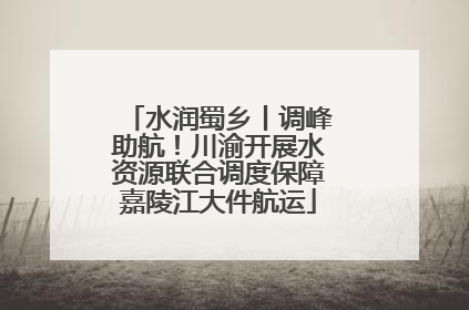 水润蜀乡丨调峰助航！川渝开展水资源联合调度保障嘉陵江大件航运