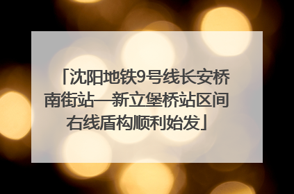 沈阳地铁9号线长安桥南街站—新立堡桥站区间右线盾构顺利始发