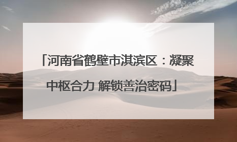 河南省鹤壁市淇滨区：凝聚中枢合力 解锁善治密码