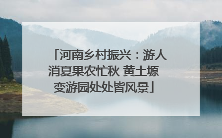 河南乡村振兴：游人消夏果农忙秋 黄土塬变游园处处皆风景
