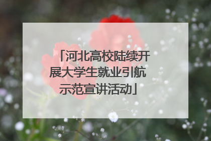 河北高校陆续开展大学生就业引航示范宣讲活动