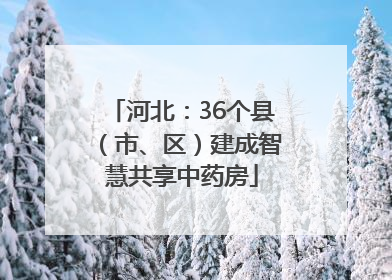 河北：36个县（市、区）建成智慧共享中药房