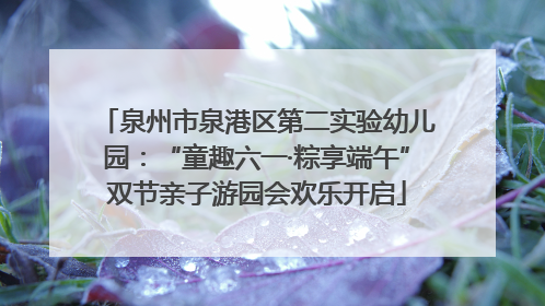 泉州市泉港区第二实验幼儿园：“童趣六一·粽享端午”双节亲子游园会欢乐开启