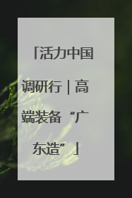 活力中国调研行｜高端装备“广东造”