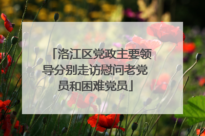 洛江区党政主要领导分别走访慰问老党员和困难党员