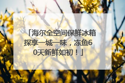 海尔全空间保鲜冰箱探享一城一味，冻鱼60天新鲜如初！