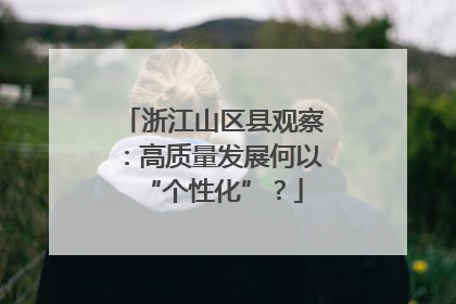 浙江山区县观察：高质量发展何以“个性化”？
