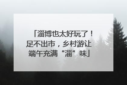 淄博也太好玩了！足不出市，乡村游让端午充满“淄”味