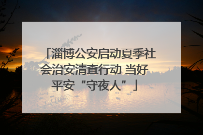淄博公安启动夏季社会治安清查行动 当好平安“守夜人”
