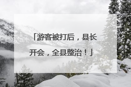 游客被打后，县长开会，全县整治！