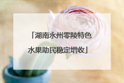 湖南永州零陵特色水果助民稳定增收