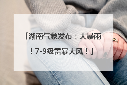 湖南气象发布：大暴雨！7-9级雷暴大风！