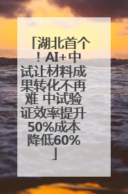 湖北首个！AI+中试让材料成果转化不再难 中试验证效率提升50%成本降低60%
