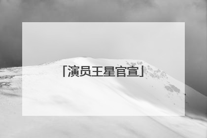 演员王星官宣