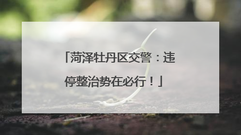 菏泽牡丹区交警：违停整治势在必行！