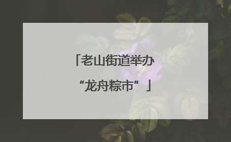 老山街道举办“龙舟粽市”