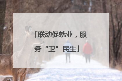 联动促就业，服务“卫”民生