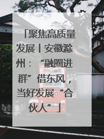 聚焦高质量发展丨安徽滁州：“融圈进群”借东风，当好发展“合伙人”