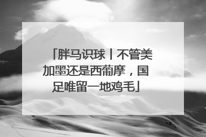 胖马识球丨不管美加墨还是西葡摩，国足唯留一地鸡毛