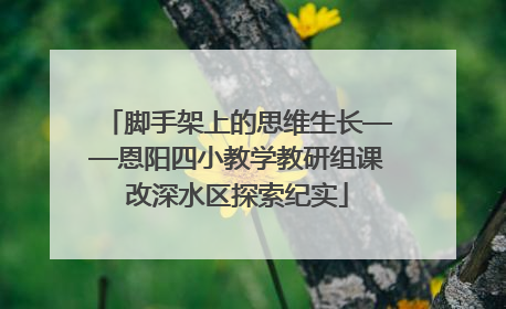 脚手架上的思维生长——恩阳四小教学教研组课改深水区探索纪实