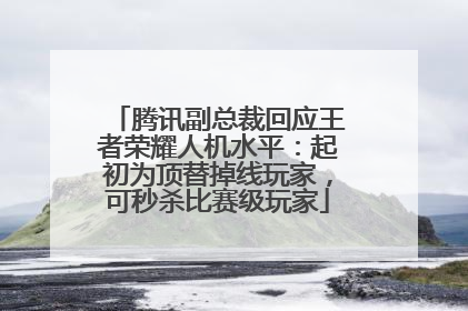 腾讯副总裁回应王者荣耀人机水平：起初为顶替掉线玩家，可秒杀比赛级玩家