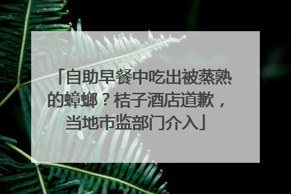 自助早餐中吃出被蒸熟的蟑螂？桔子酒店道歉，当地市监部门介入