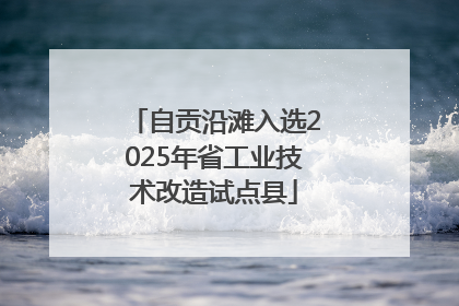 自贡沿滩入选2025年省工业技术改造试点县