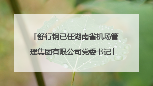 舒行钢已任湖南省机场管理集团有限公司党委书记