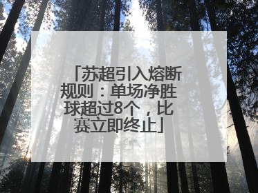 苏超引入熔断规则：单场净胜球超过8个，比赛立即终止