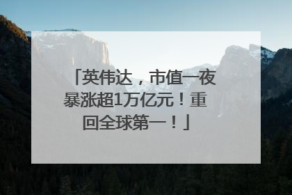 英伟达，市值一夜暴涨超1万亿元！重回全球第一！