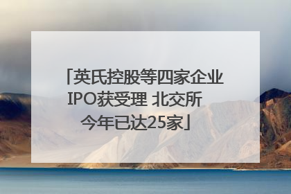 英氏控股等四家企业IPO获受理 北交所今年已达25家