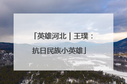 英雄河北｜王璞：抗日民族小英雄