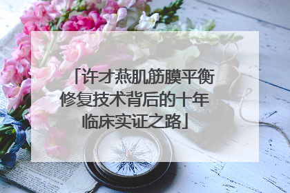 许才燕肌筋膜平衡修复技术背后的十年临床实证之路