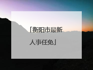 衡阳市最新人事任免
