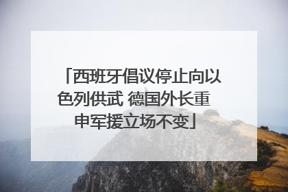 西班牙倡议停止向以色列供武 德国外长重申军援立场不变