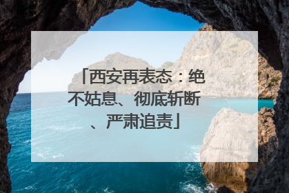 西安再表态：绝不姑息、彻底斩断、严肃追责