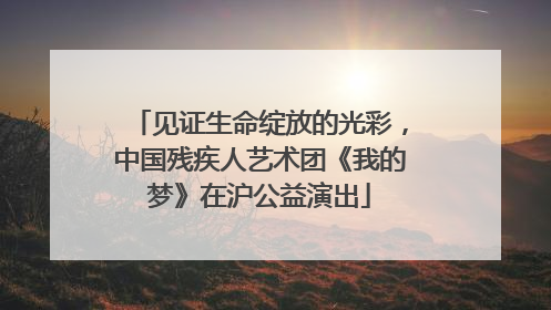 见证生命绽放的光彩，中国残疾人艺术团《我的梦》在沪公益演出