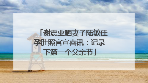 谢震业晒妻子陆敏佳孕肚照官宣喜讯：记录下第一个父亲节