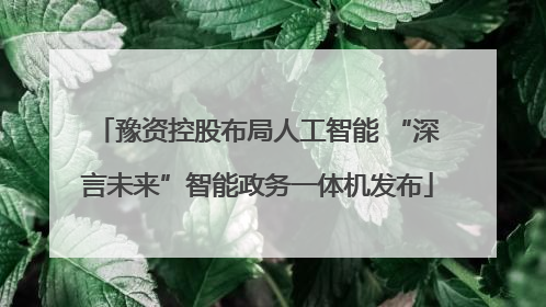 豫资控股布局人工智能 “深言未来”智能政务一体机发布