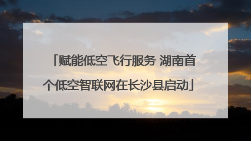 赋能低空飞行服务 湖南首个低空智联网在长沙县启动