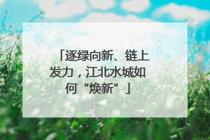逐绿向新、链上发力，江北水城如何“焕新”