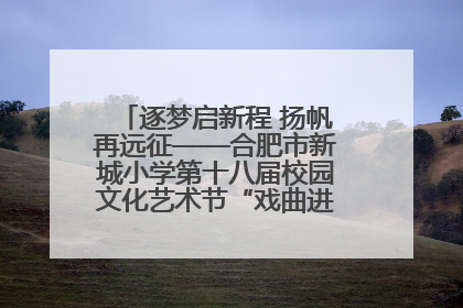 逐梦启新程 扬帆再远征——合肥市新城小学第十八届校园文化艺术节“戏曲进校园专场演出”