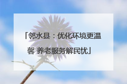 邻水县：优化环境更温馨 养老服务解民忧
