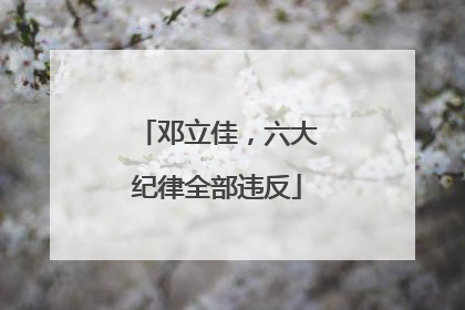 邓立佳，六大纪律全部违反